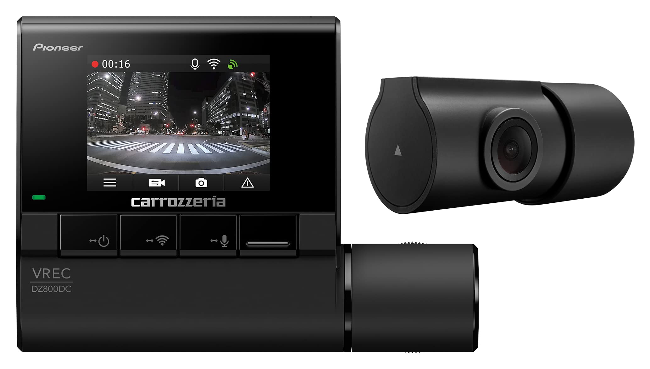 Pioneer Drive Recorder 2 спереди и сзади 2 миллиона пикселей спереди и 2 парковочных места для движения вплотную друг к другу спереди и сзади полный мониторинг парковки диагональный спереди чёрный